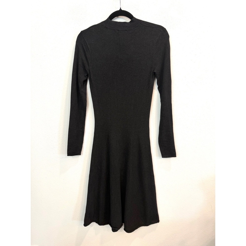 H&M  Womens Dress Size S Sweater Dark Gray Knit Pullover Mini Dress - Picture 2 of 5